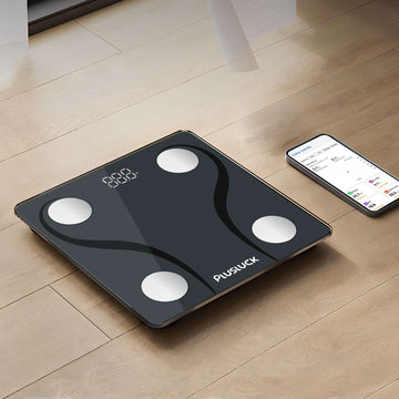 PLusluck Smart Scale, Digital Bathroom Scale BMI Weighing Body Fat Scale, Body Composition Monitor Health Analyzer -with Smartphone App
