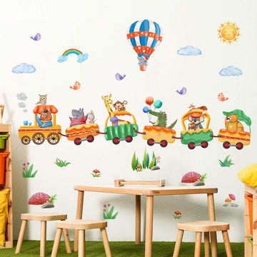Wall Stickers Decals Animal Jungle Forest Train Kids Room Nursery Decor Peel & Stick