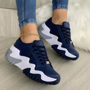 Summer Women’s Canvas Sneakers – Thick Bottom Casual Lace-Up Shoes