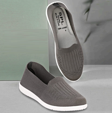 PR Stylish Grey Flat Bellies for Women | Comfortable Everyday Slip-On