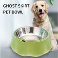 stainless steel pet food bowl with rubber non-skid base

