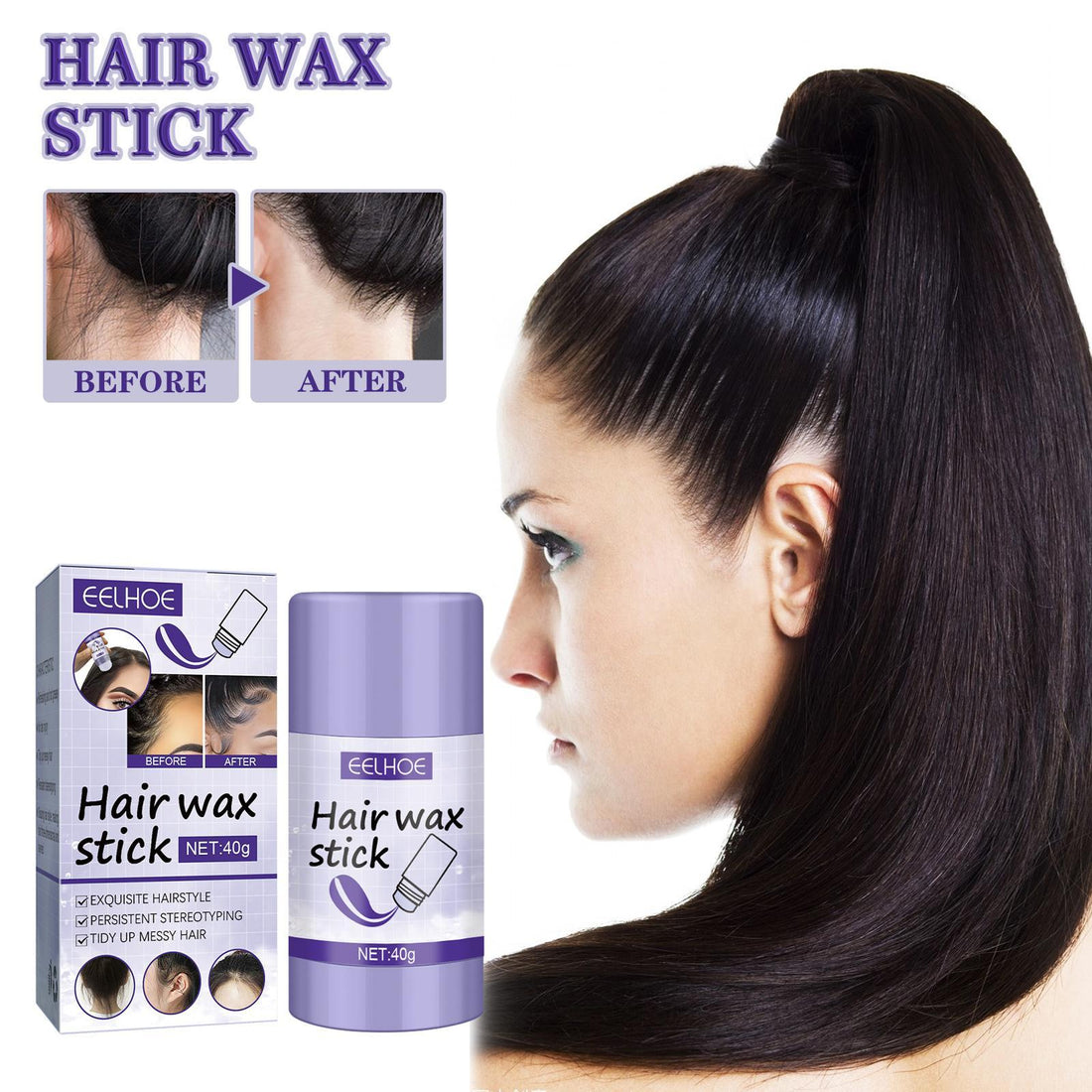 EELHOE Hair Wax Stick for Broken Hair Styling


