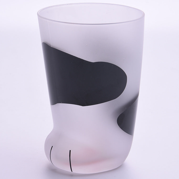 Cute Cat Paw Glass Mug – 300ml Frosted Milk & Coffee Cup for Office, Gifts, and Daily Use

