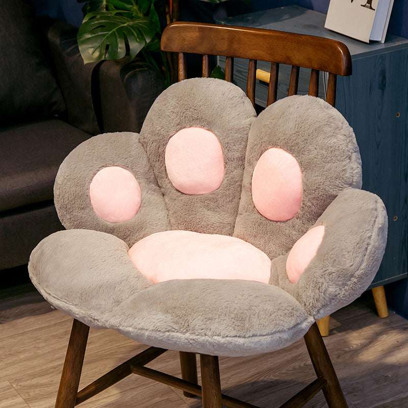 Cute Semi-Surrounded Paw Cushion – Plush Office Chair Floor Seat for Women & Teens
