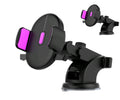 Black car phone holder with purple accents