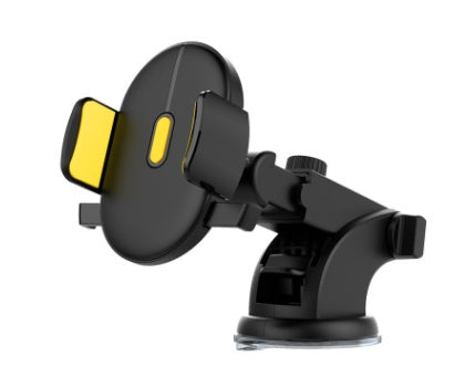 Black car phone holder with yellow button