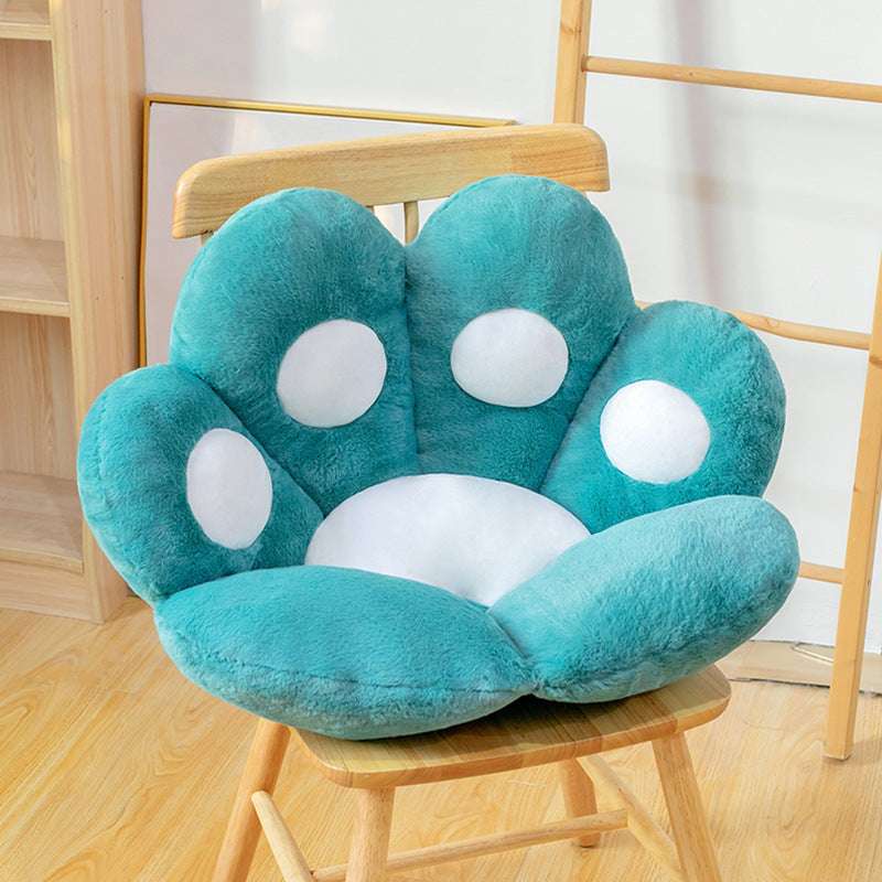 Cute Semi-Surrounded Paw Cushion – Plush Office Chair Floor Seat for Women & Teens