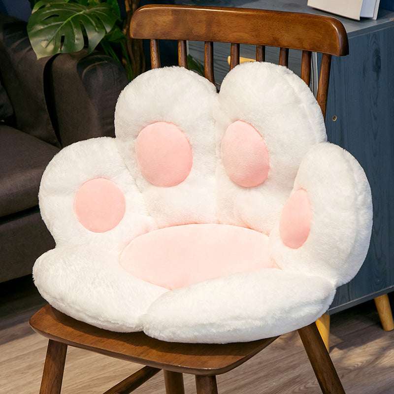 Cute Semi-Surrounded Paw Cushion – Plush Office Chair Floor Seat for Women & Teens


