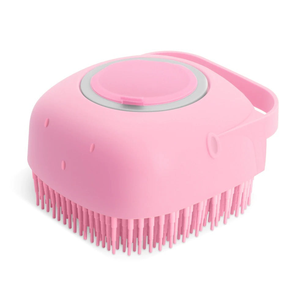 Pet Dog Shampoo Massager Brush - Silicone Grooming Scrubber for Cats & Dogs