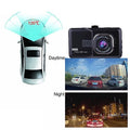 Car dashboard camera with temperature display, day/night functionality, and street scenes.