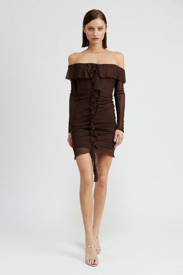 Off‑Shoulder Mini Dress with Ruffle Detail | V‑Neck Tiered Ruffle Made‑in‑USA Sundress