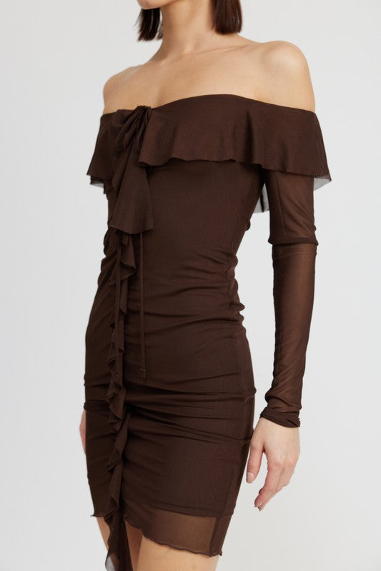 Off‑Shoulder Mini Dress with Ruffle Detail | V‑Neck Tiered Ruffle Made‑in‑USA Sundress