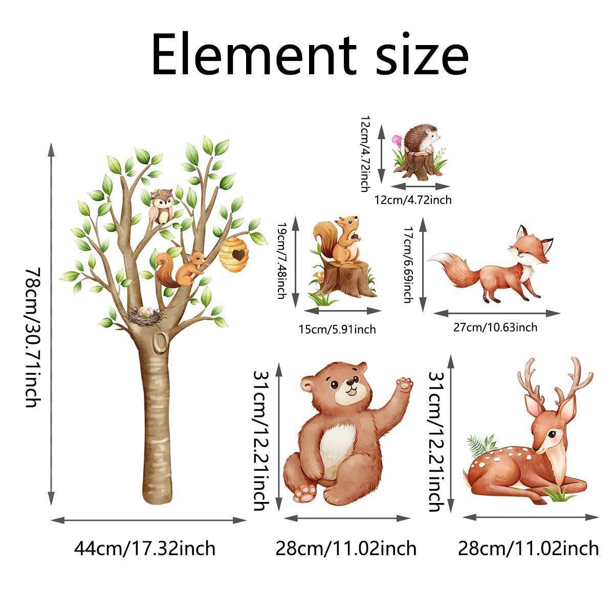 Wall Stickers Decals Animal Jungle Forest Train Kids Room Nursery Decor Peel & Stick
