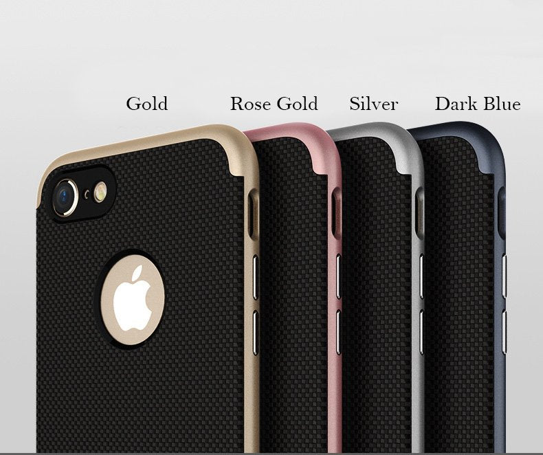Protective Carbon Fiber iPhone Case for iPhone 7 & 7 Plus – Slim Rubber Bumper Cover