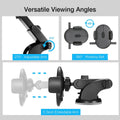 Phone holder with adjustable arm, rotating ball, and extendable arm