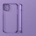 Purple phone case with clear back and side view