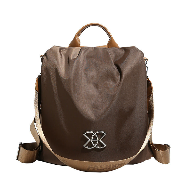 Brown backpack with a visible brand logo Women’s Fashion Travel Backpack – Trendy Large Capacity PU Leather Bag

