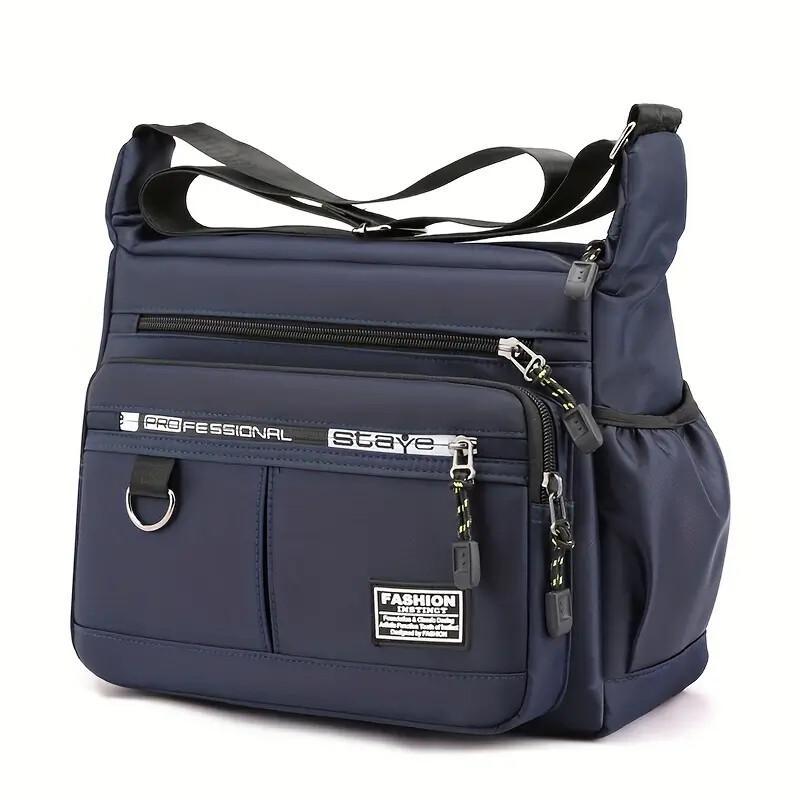 Navy blue shoulder bag Large-Capacity Waterproof Men’s Backpack – Business Casual Multi-Pocket Messenger & Shoulder Bag