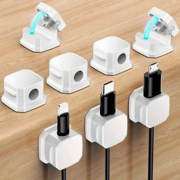 Cable Organizer For Home Office & Car - Cord Management System For Computer, TV, Charging Cables & Headphones - Secure Wire Holder For Desk, Dorm Room & Vehicle-6PCS