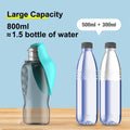 Large capacity water bottle with a split view of two smaller bottles