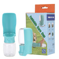 Teal pet care cup with clear container and packaging