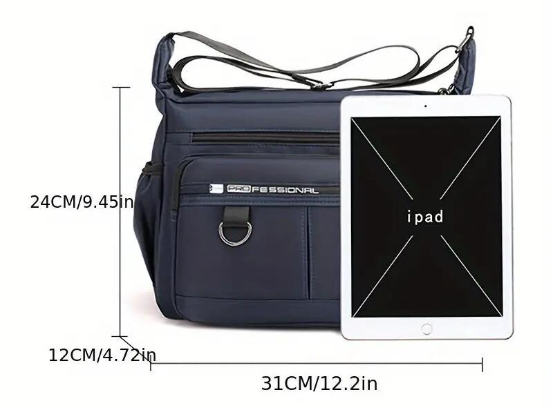 Large-Capacity Waterproof Men’s Backpack – Business Casual Multi-Pocket Messenger & Shoulder Bag