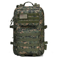 Camouflage backpack with American flag patch