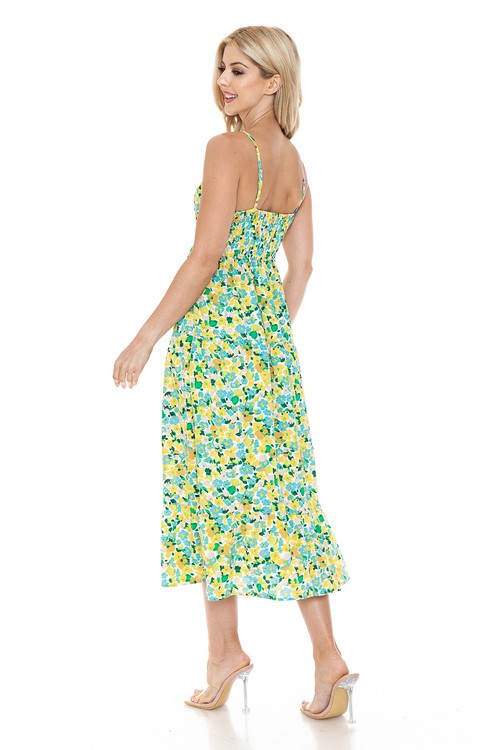 Woman wearing a floral dress