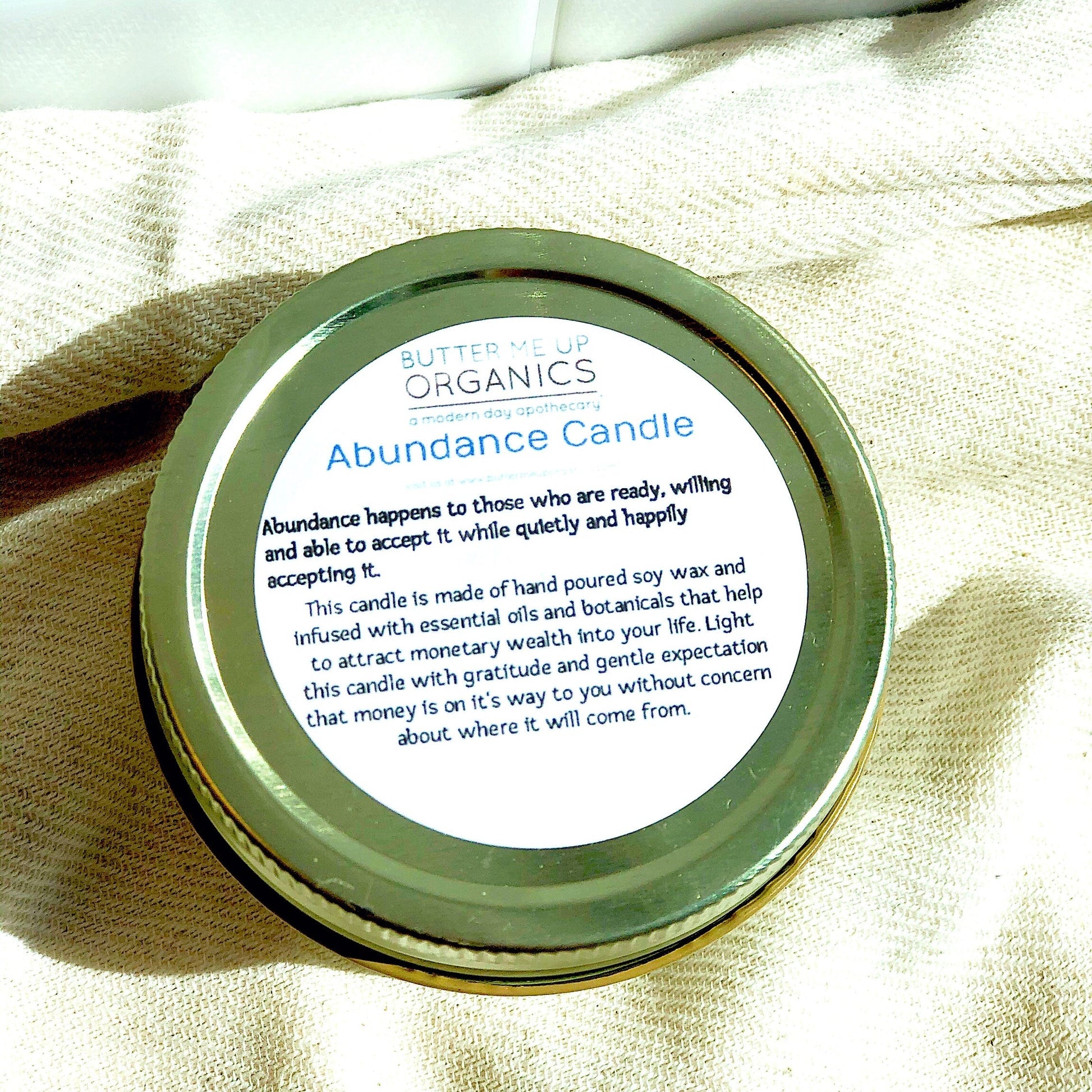 4 oz abundance intention soy candle with citrine crystal top

