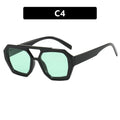 Black sunglasses with green lenses 