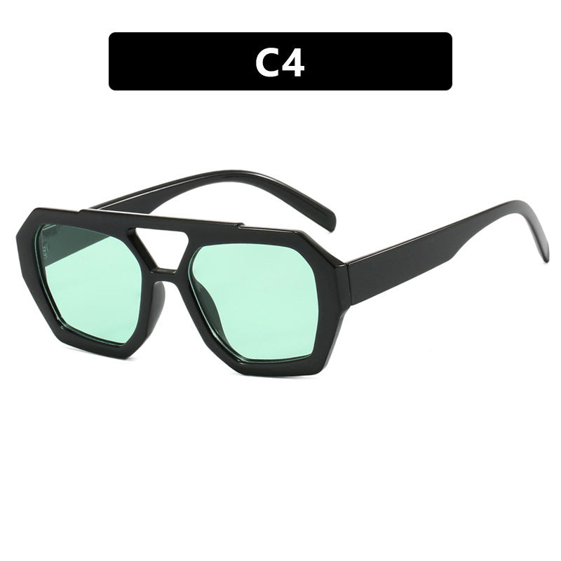 Black sunglasses with green lenses 