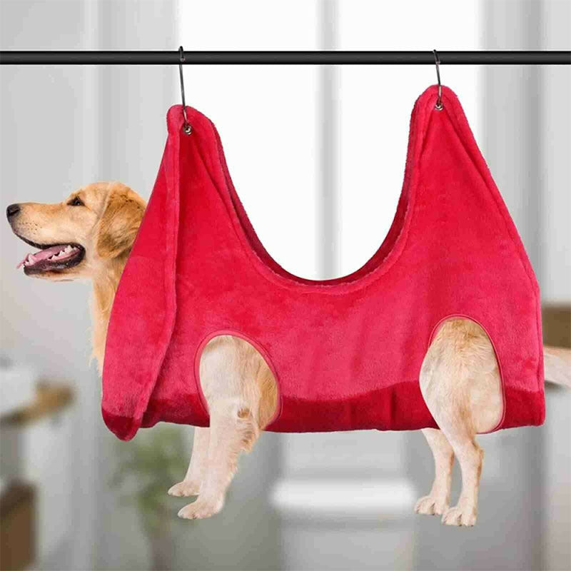 pet grooming hammock harness dual-sided flannel restraint bag