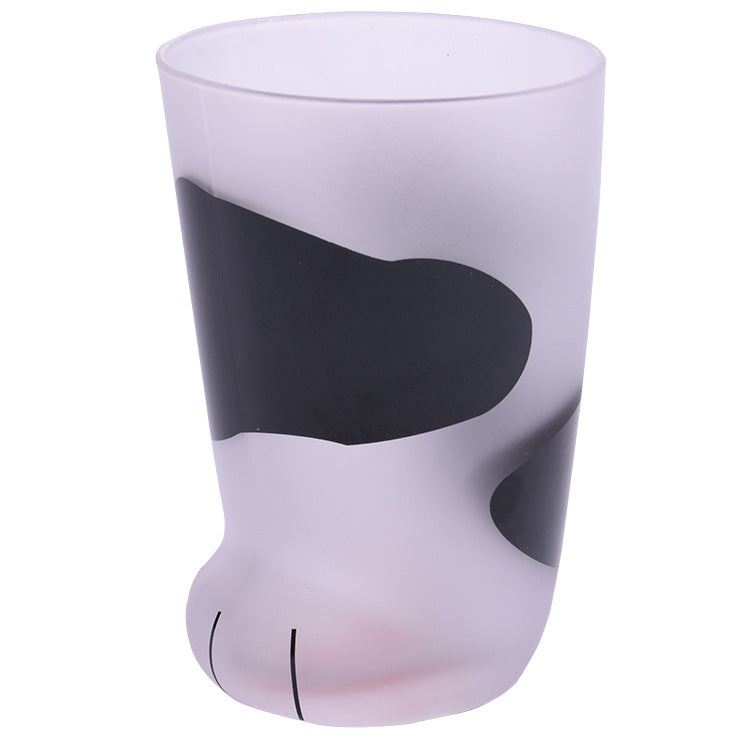 Cute Cat Paw Glass Mug – 300ml Frosted Milk & Coffee Cup for Office, Gifts, and Daily Use