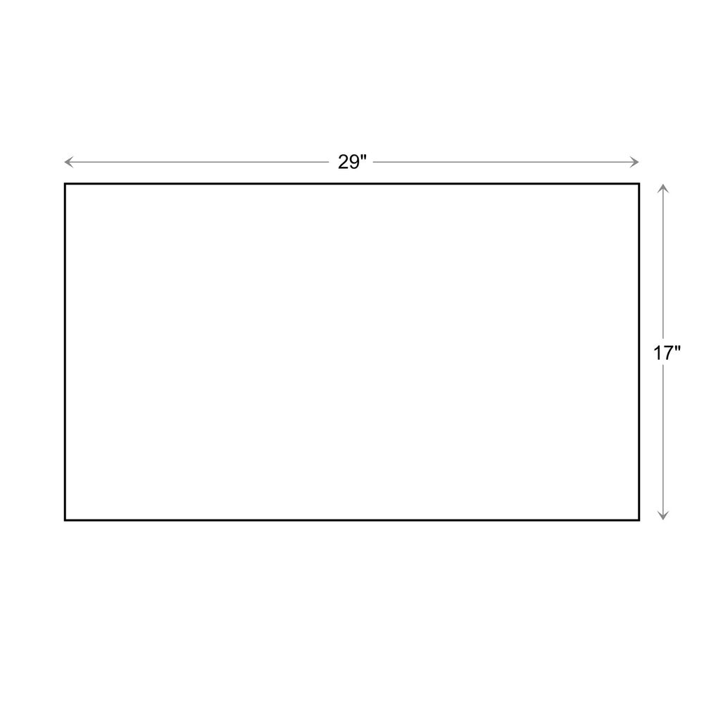 Rectangular area with dimensions 29 inches by 17 inches