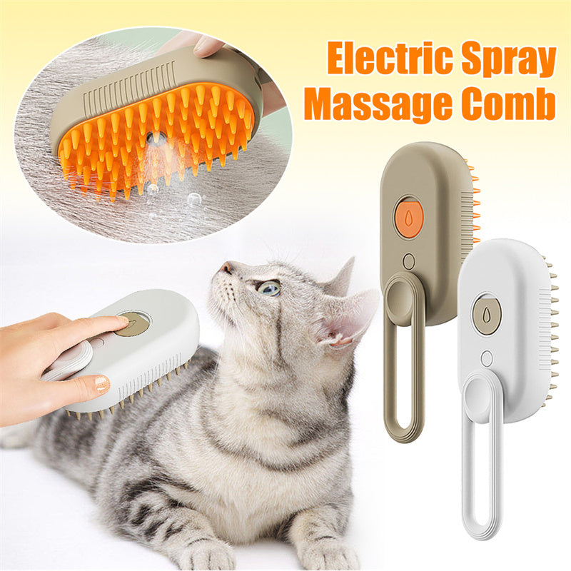 Electric spray massage comb with a cat using it