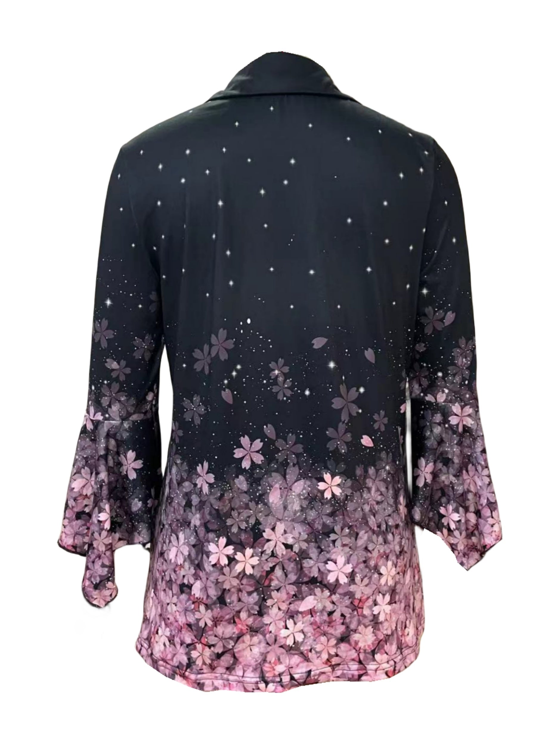 Casual printed lapel collar t-shirt side view

