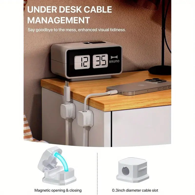 Cable Organizer For Home Office & Car - Cord Management System For Computer, TV, Charging Cables & Headphones - Secure Wire Holder For Desk, Dorm Room & Vehicle-6PCS
