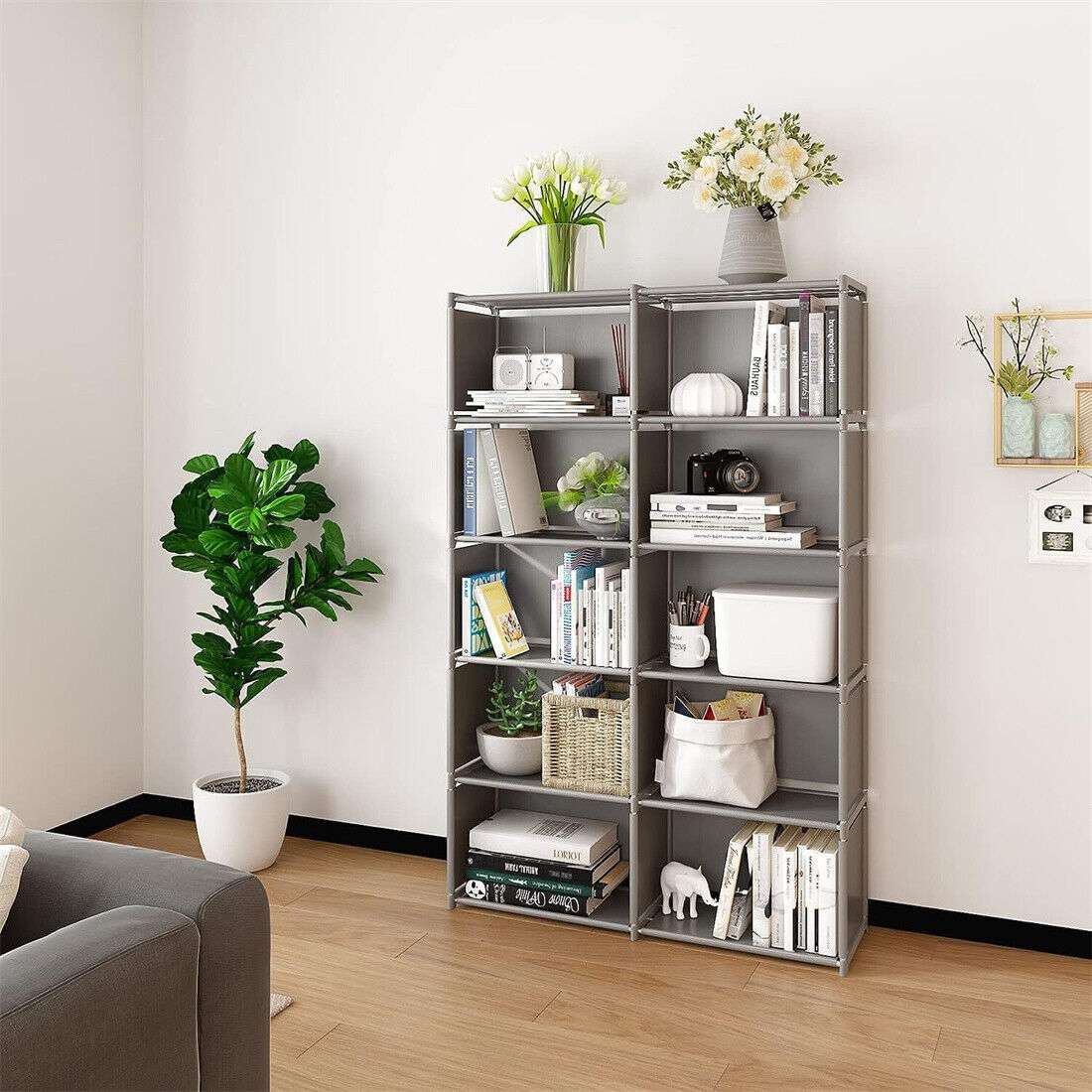 10 Cubes Book Shelves Storage Shelf Bookcase Display Unit Organizer Modern Style