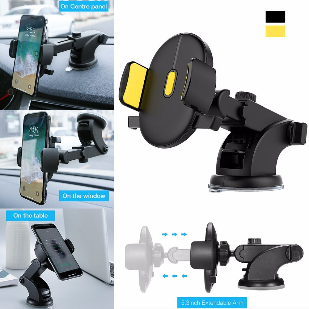 Multi-functional car phone holder with various mounting options