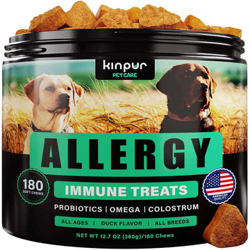 Natural Dog Allergy Chews With Omega Probiotics Apple Cider Vinegar Dog Allergy Relief Supplement Helps With Hot Spots Itchy Skin Seasonal And Food Dog Allergies 180 Allergy Chews For Dogs