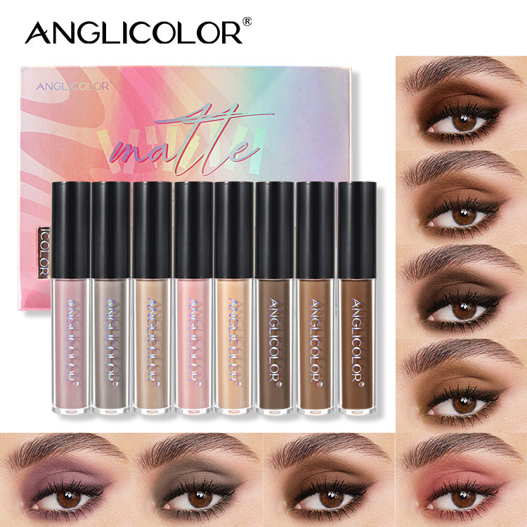 Anglicolor 8-color liquid eyeshadow palette with glitter shades

