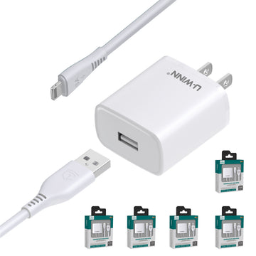 5-Pack USB to Lightning Charging Set – Fast Charge 2.4A | TPU Cable with 10W PD Speed for iPhone 15/16 Pro