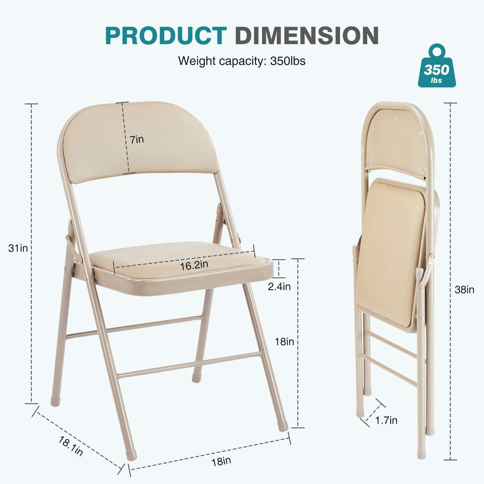 Leather Upholstered Folding Chair