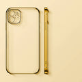 Gold phone case with a clear design 