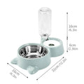Ergonomic blue pet feeding bowl with built-in water reservoir