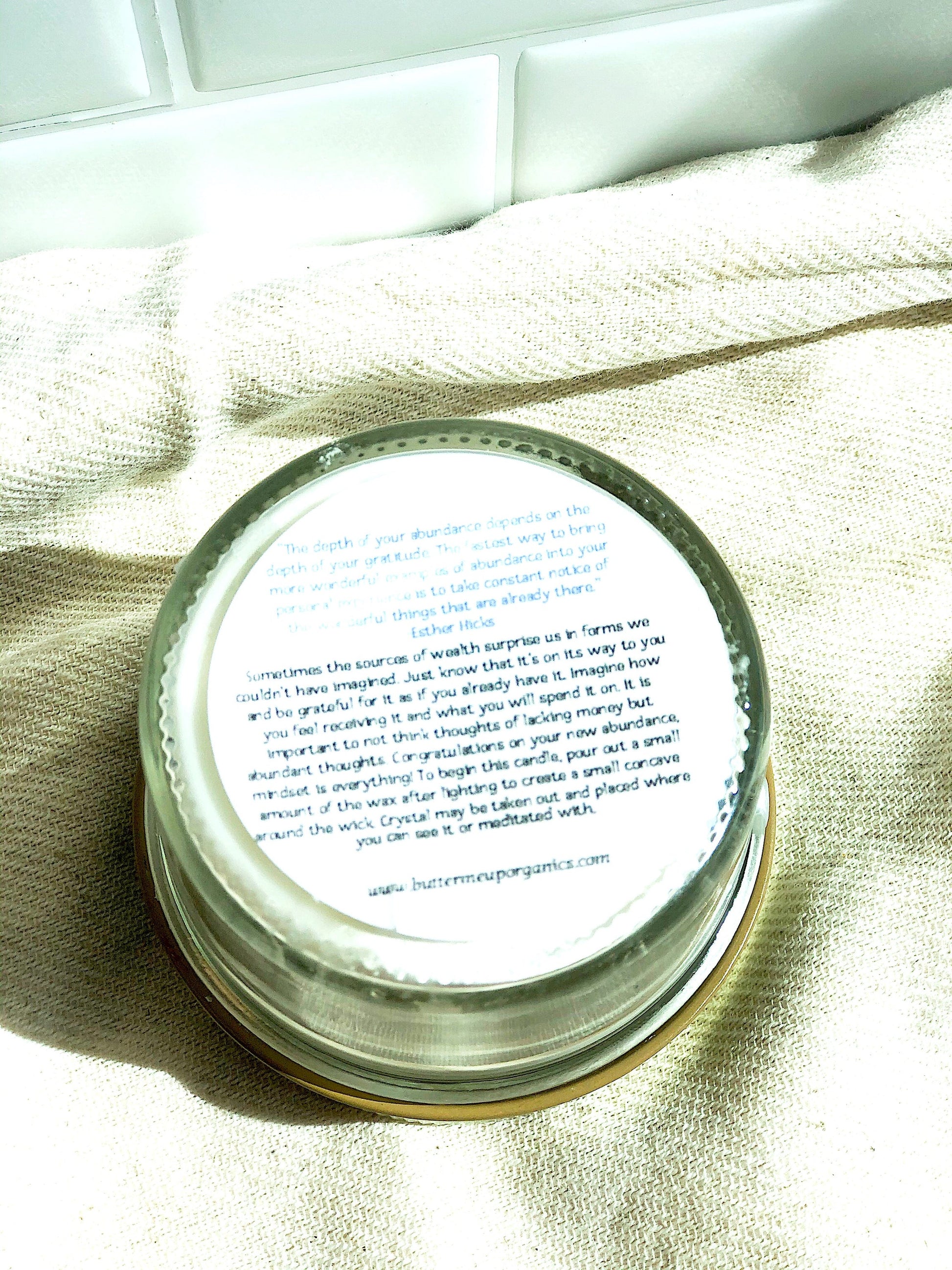 Butter Me Up Organics abundance candle crystal collection


