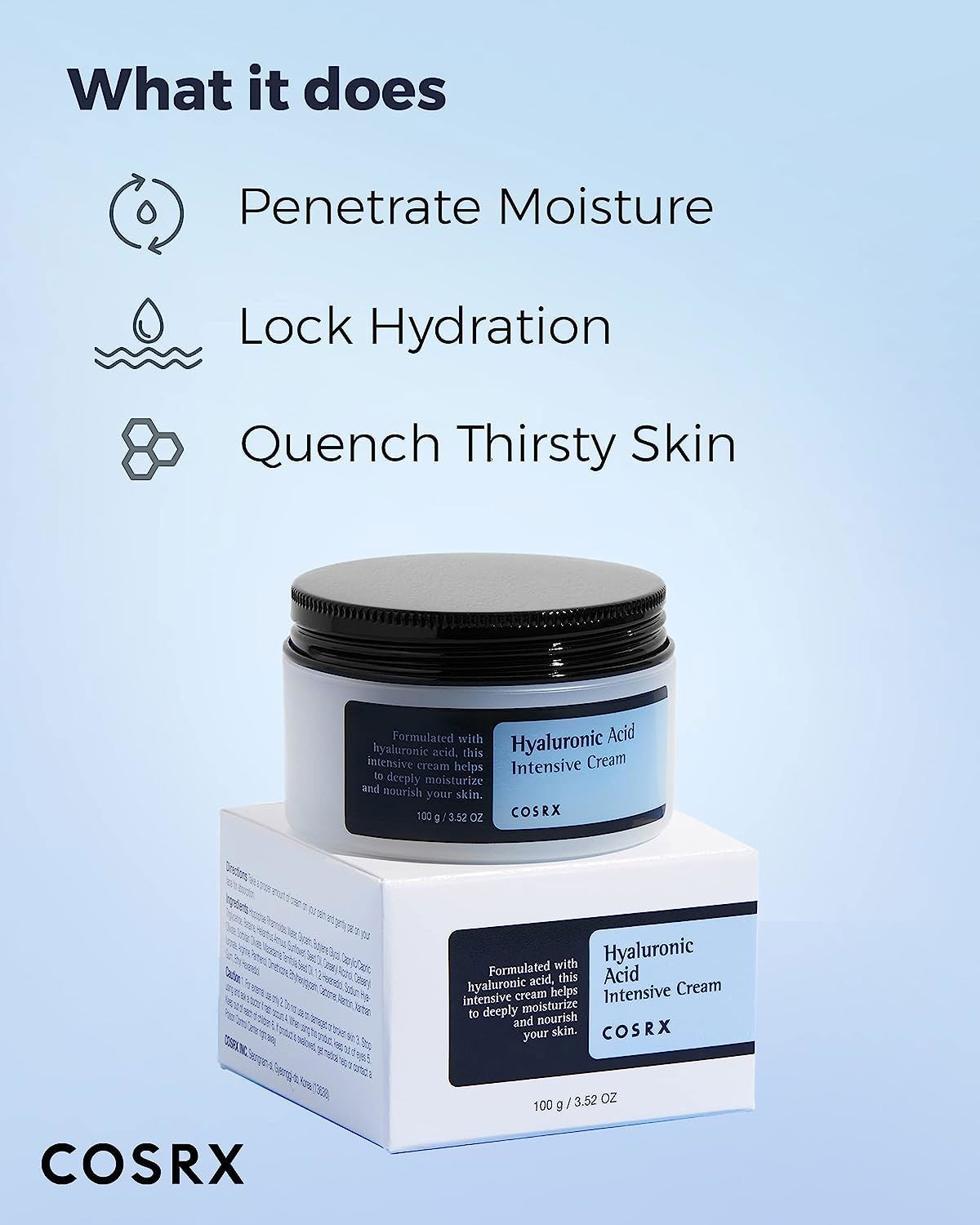 COSRX hyaluronic acid moisturizer non-greasy cream

