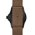Watch with brown leather strap and Hydrogen branding
