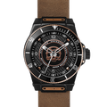 Hydrogen Sportivo Black Brown NATO – 42 mm Automatic Watch with Rose‑Gold Skull Dial