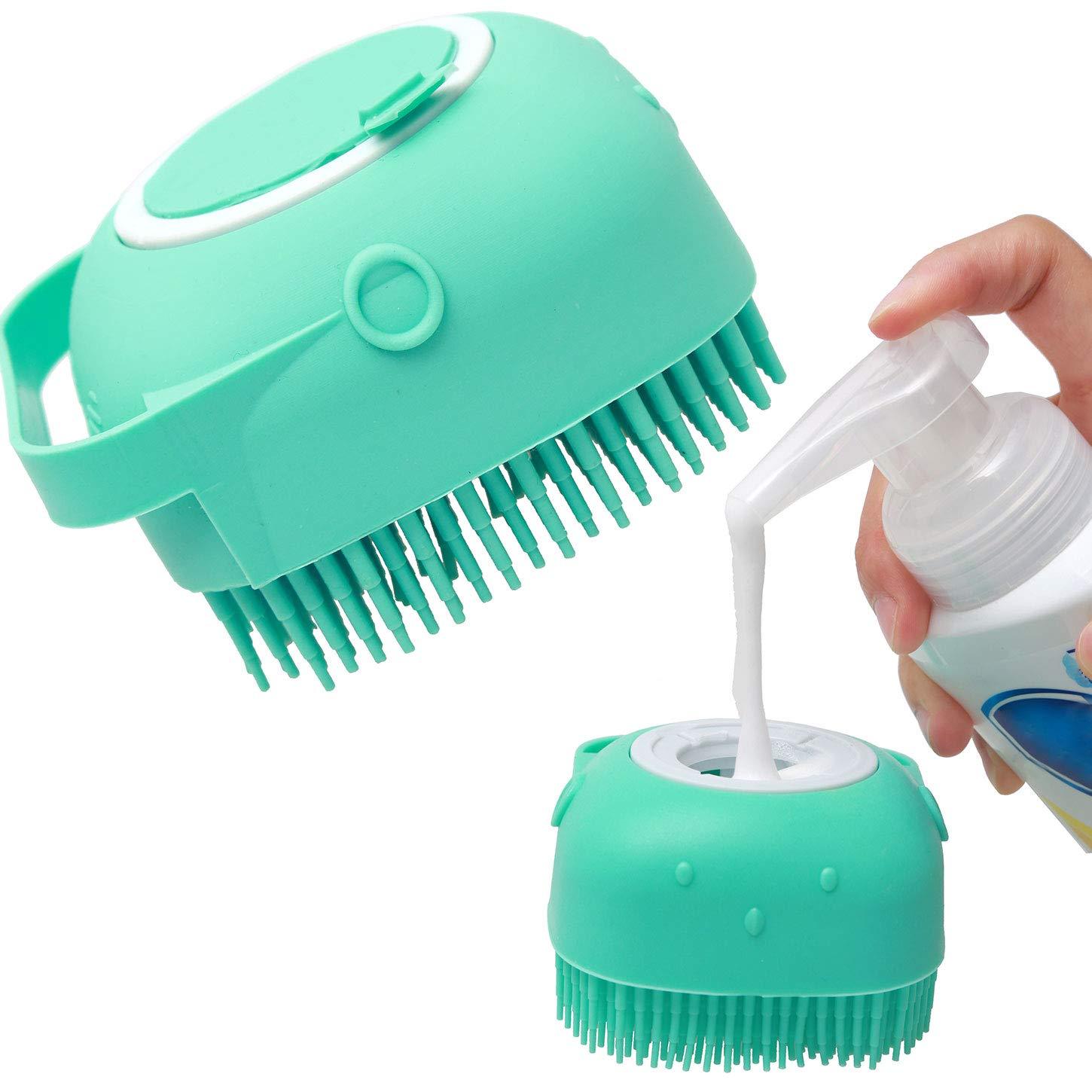Pet Dog Shampoo Massager Brush - Silicone Grooming Scrubber for Cats & Dogs